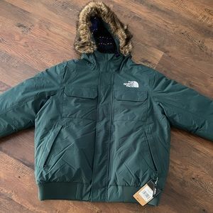 North Face Bomber Jacket with Full faux fur hood ( removable).